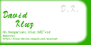 david kluz business card